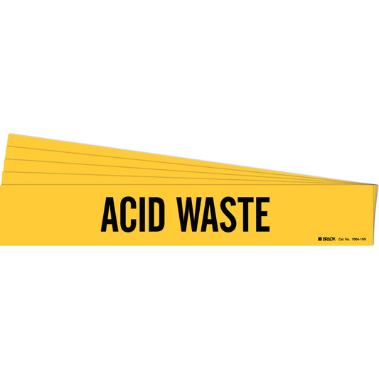 ACID WASTE Pipe Marker 1HV BK on YL PK