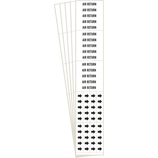 AIR RETURN Pipe Marker 3C BK on WT PK