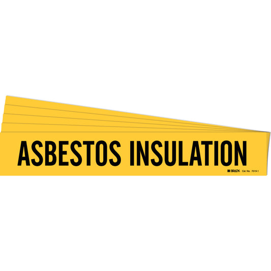 ASBESTOS INSULATION Pipe Marker BK/YL PK