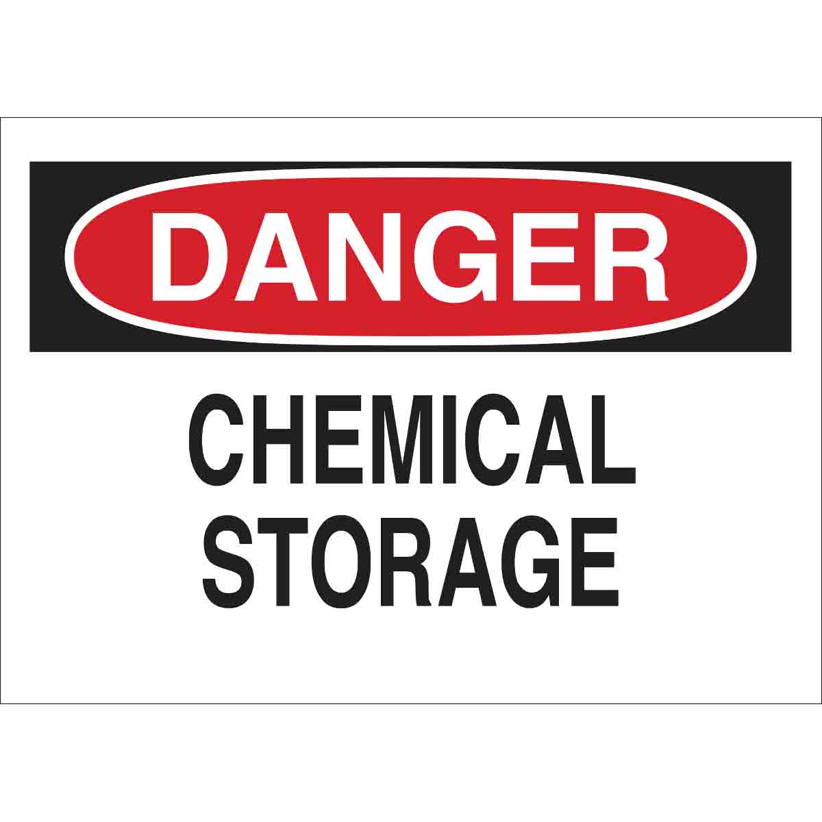 B401 10X14 RED/BLK/WHT DANGER CHEMICAL