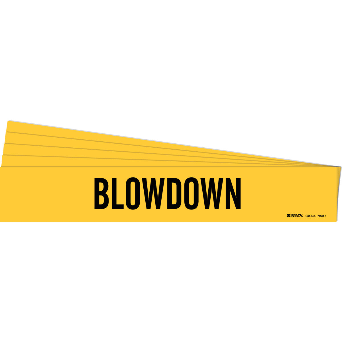 Blowdown Pipe Marker Style 1 BK on YL PK