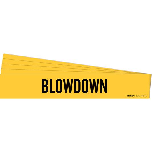 Blowdown Pipe Marker Sty 1HV BK on YL PK