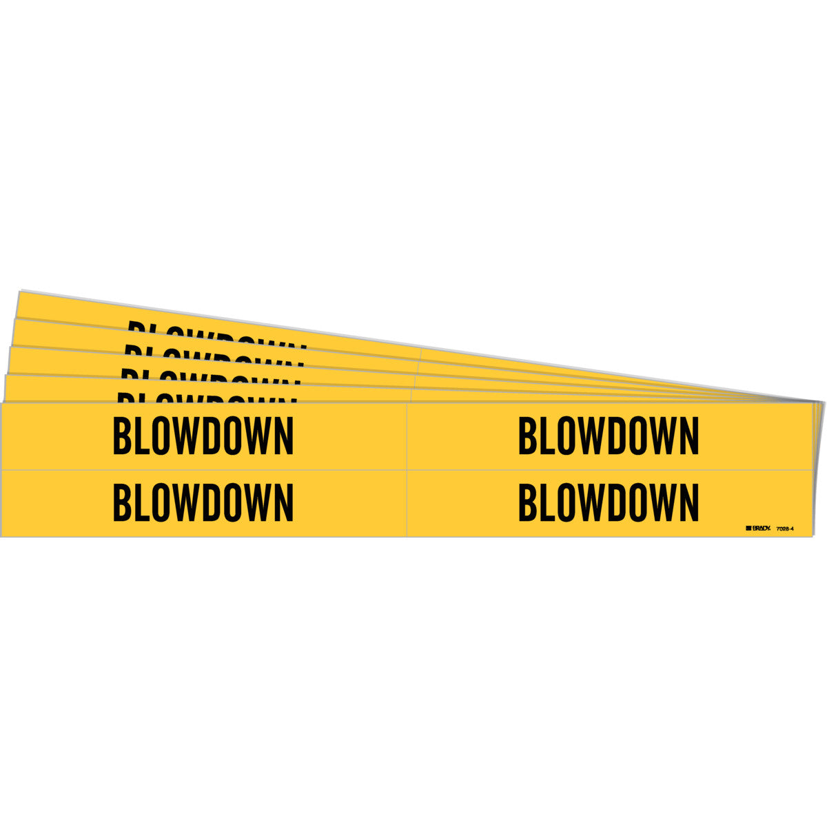 Blowdown Pipe Marker Style 4 BK on YL PK