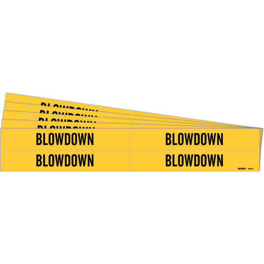 Blowdown Pipe Marker Style 4 BK on YL PK