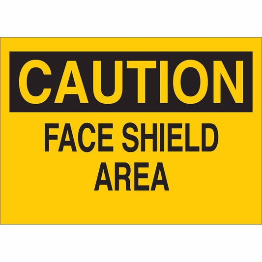 B555 10X14 BLK/YEL CAUTION FACE SHIELD A