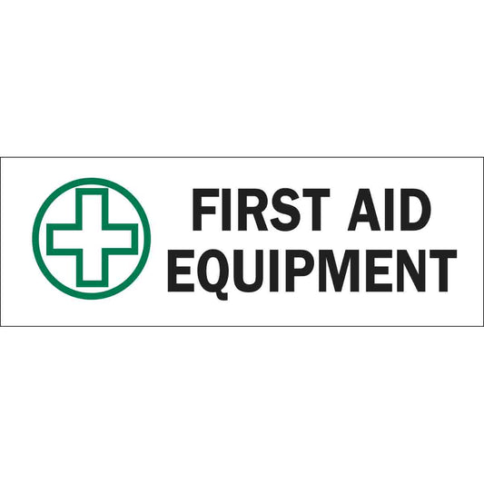 B120,3.5X10,GRN,BLK/WHT,FIRST AID EQUIP