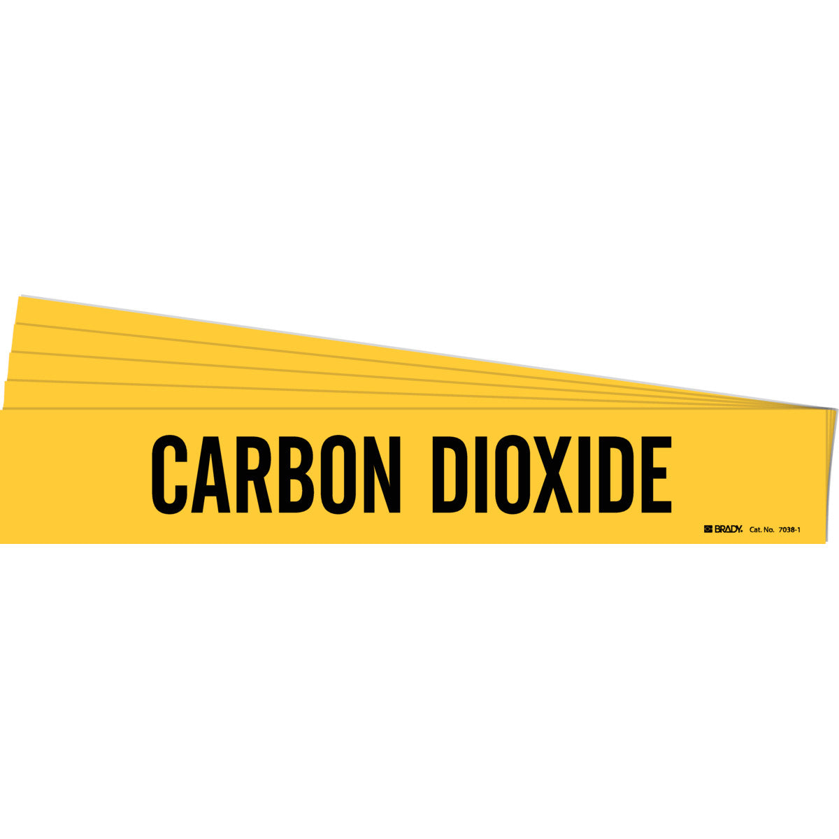 CARBON DIOXIDE Pipe Marker 1 BK on YL PK