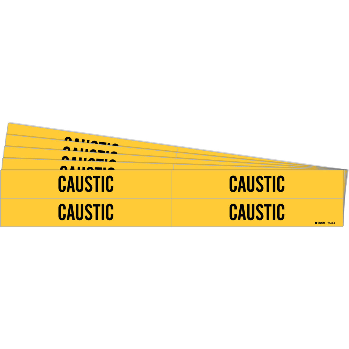 CAUSTIC Pipe Marker Style 4 BK on YL PK