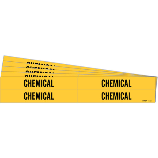 Chemical Pipe Marker Style 4 BK on YL PK