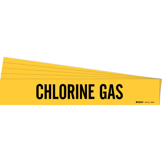 CHLORINE GAS Pipe Marker 1 BK on YL PK