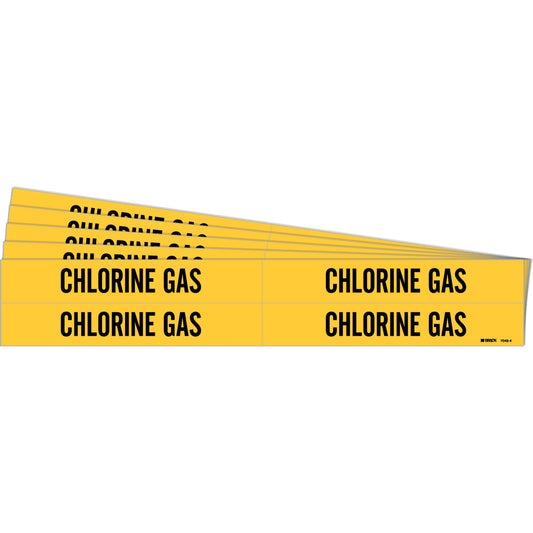 CHLORINE GAS Pipe Marker 4 BK on YL PK