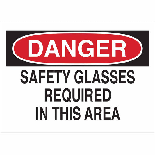 B401 10X14 RED/BLK/WHT DANGER SAFETY GLA