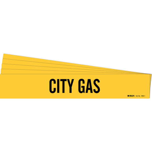 CITY GAS Pipe Marker Style 1 BK on YL PK