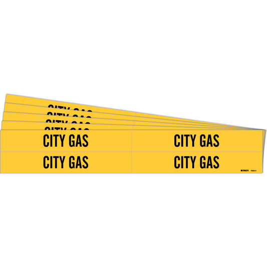 CITY GAS Pipe Marker Style 4 BK on YL PK