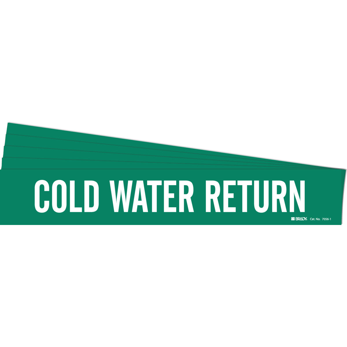 Cold Water Return Pipe Marker WT/GN PK