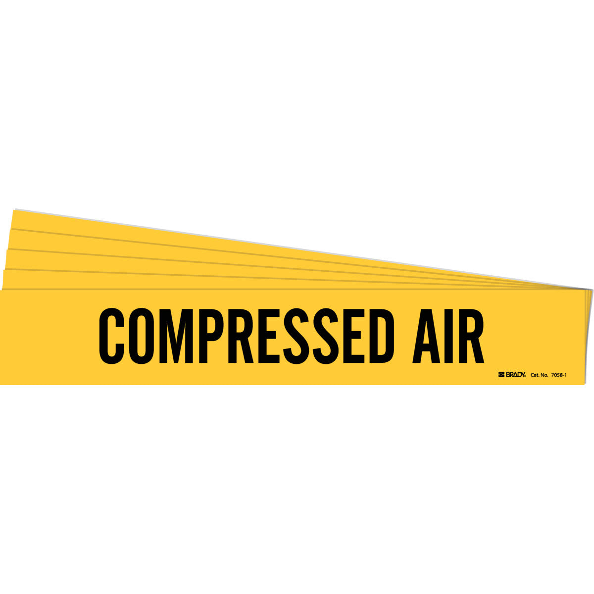 COMPRESSED AIR Pipe Marker 1 BK on YL PK