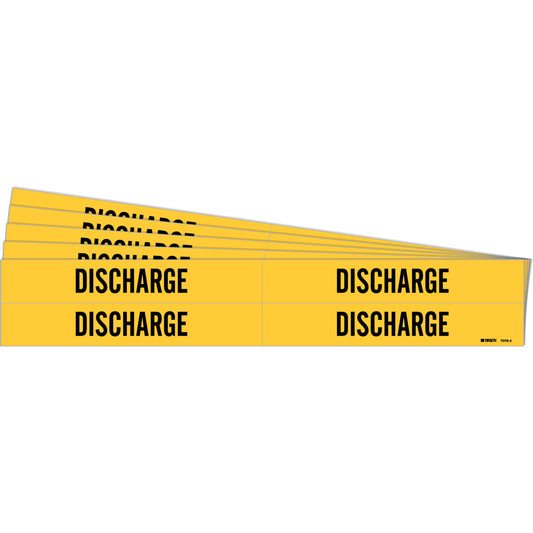 DISCHARGE Pipe Marker Sty 4 BK on YL PK