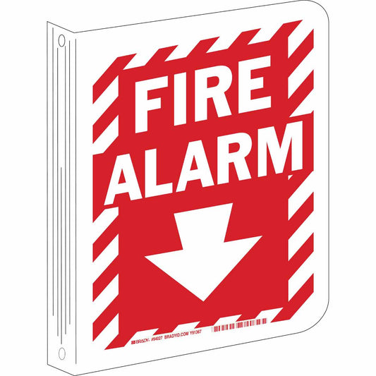 B450, 12.5X9" HI VIS L-SIGN,FIRE ALARM