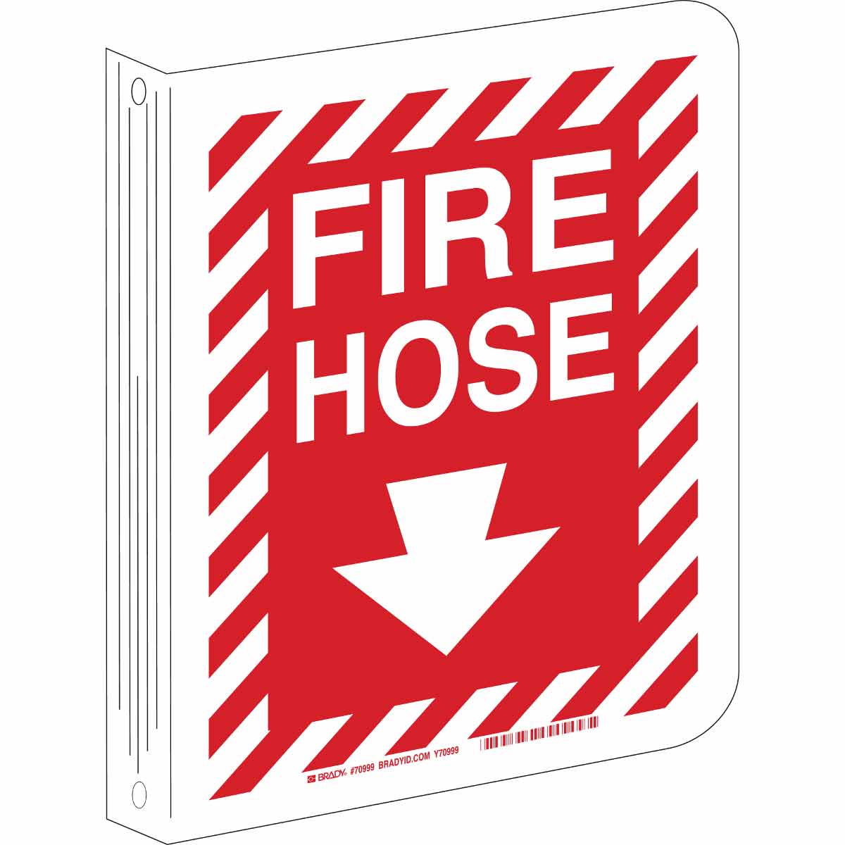 B450, 12.5X9", L-SIGN, FIRE HOSE, EA