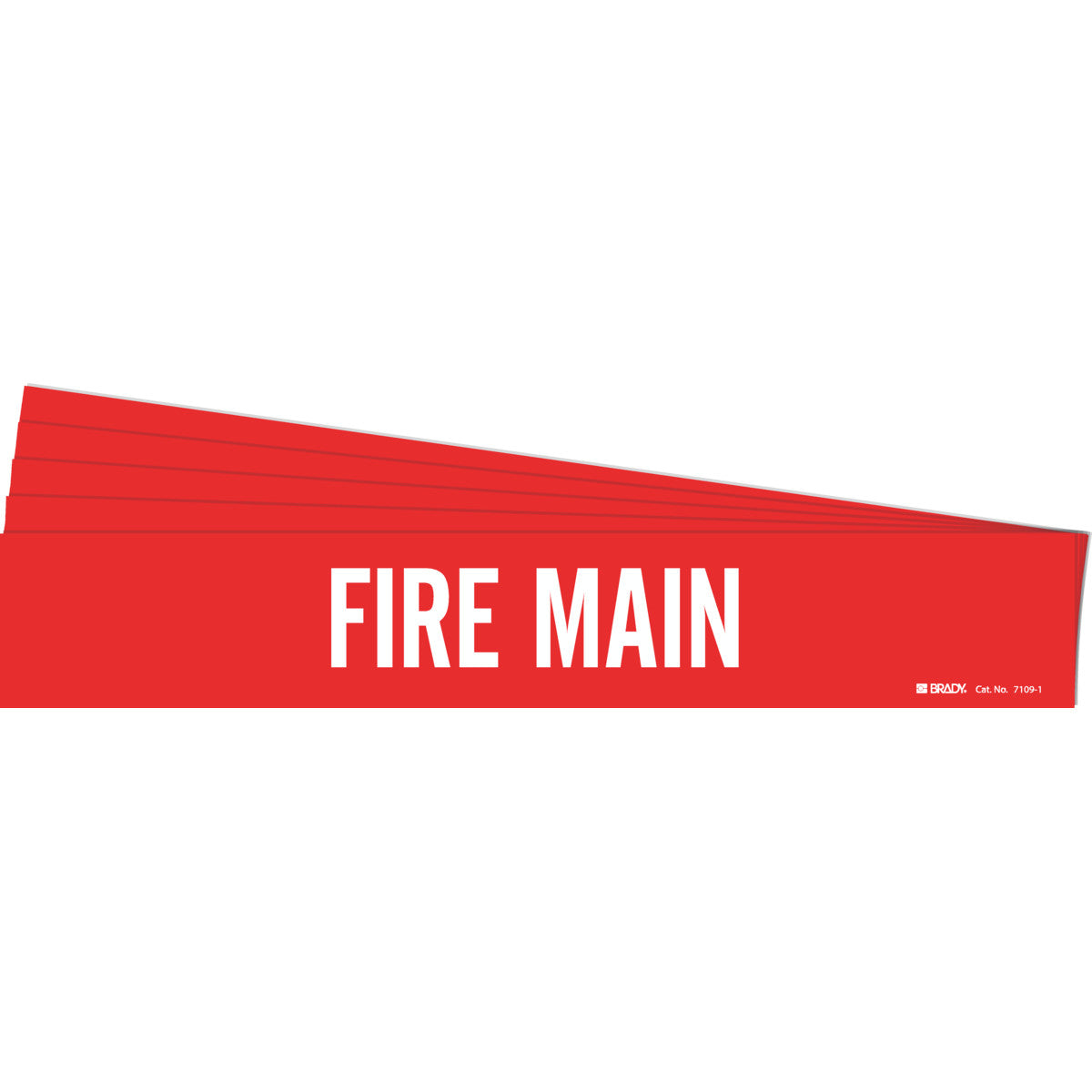 FIRE MAIN Pipe Marker Sty 1 WT on Red PK