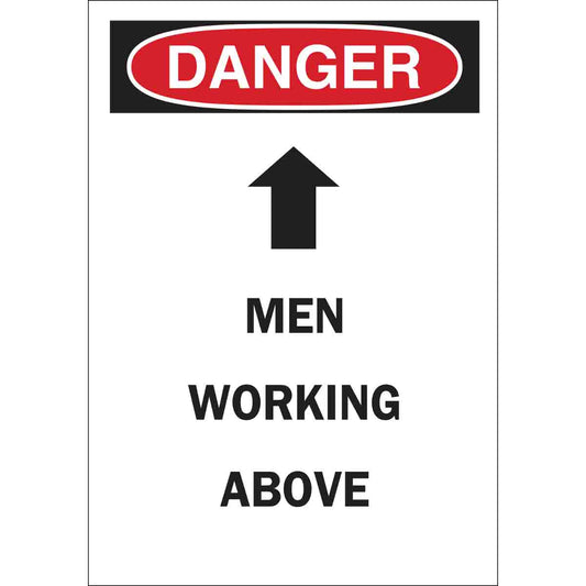 B401 14X10 RED/BLK/WHT DANGER MEN WORKIN