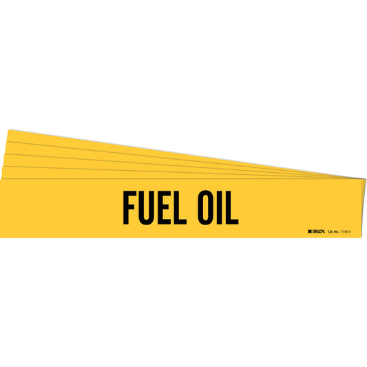 Fuel Oil Pipe Marker Style 1 BK on YL PK