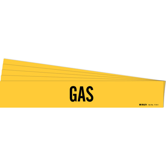 GAS Pipe Marker Style 1 BK on YL PK