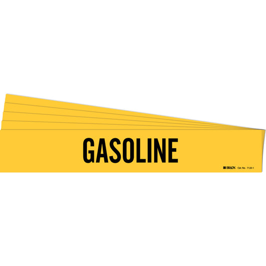 Gasoline Pipe Marker Style 1 BK on YL PK