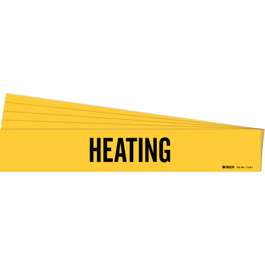 HEATING Pipe Marker Style 1 BK on YL PK