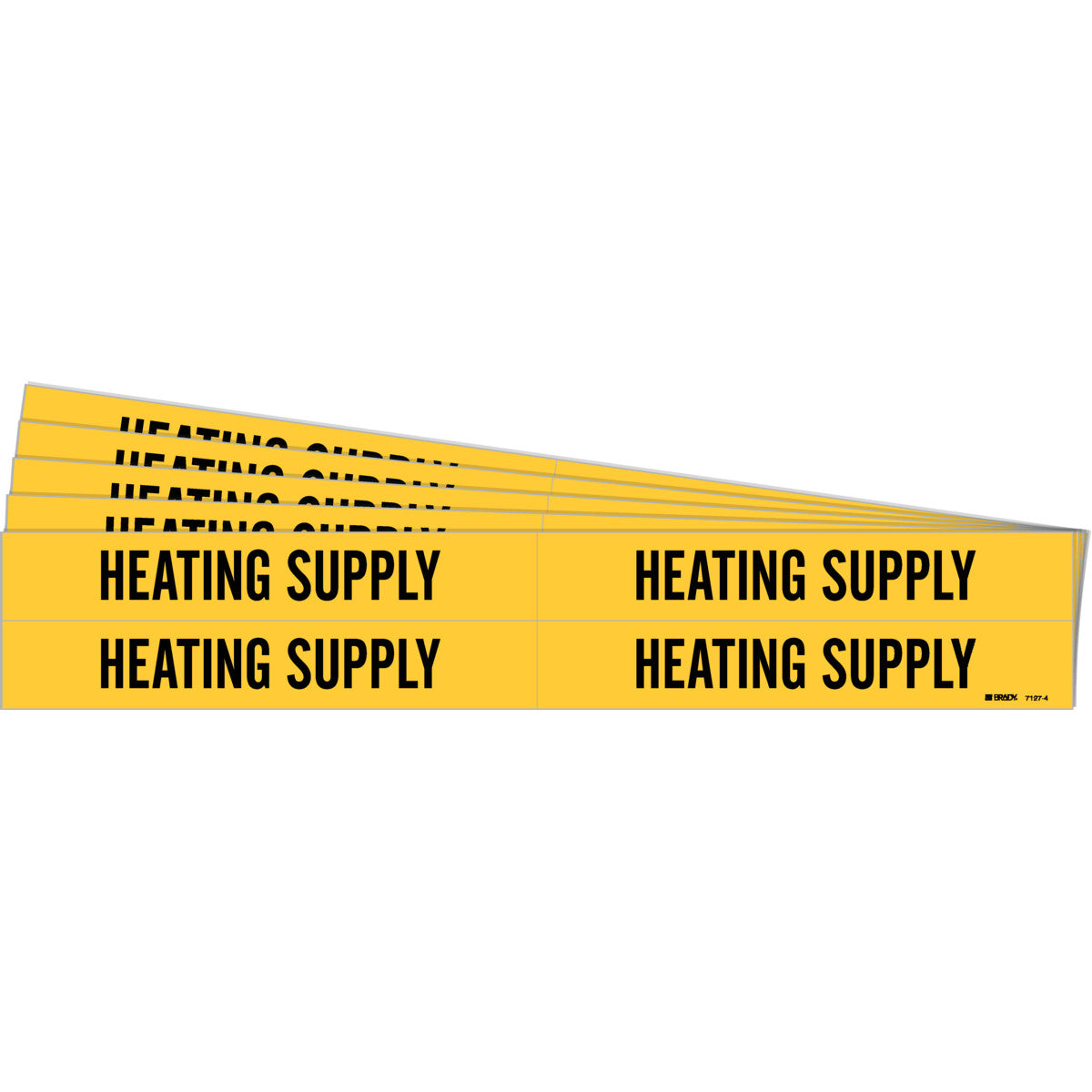 HEATING SUPPLY Pipe Marker 4 BK on YL PK