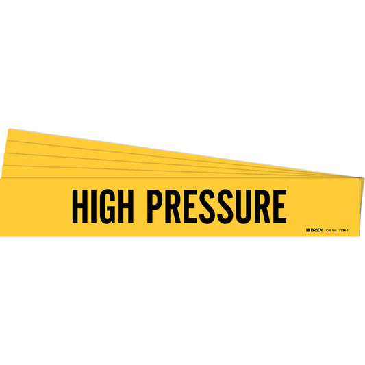 High Pressure Pipe Marker 1 BK on YL PK