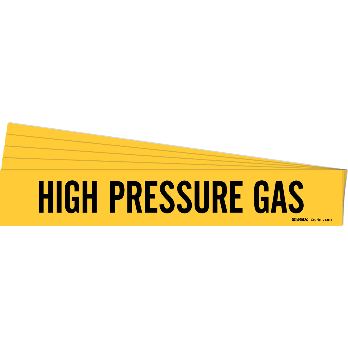 HIGH PRESSURE GAS Pipe Marker BK/YL PK