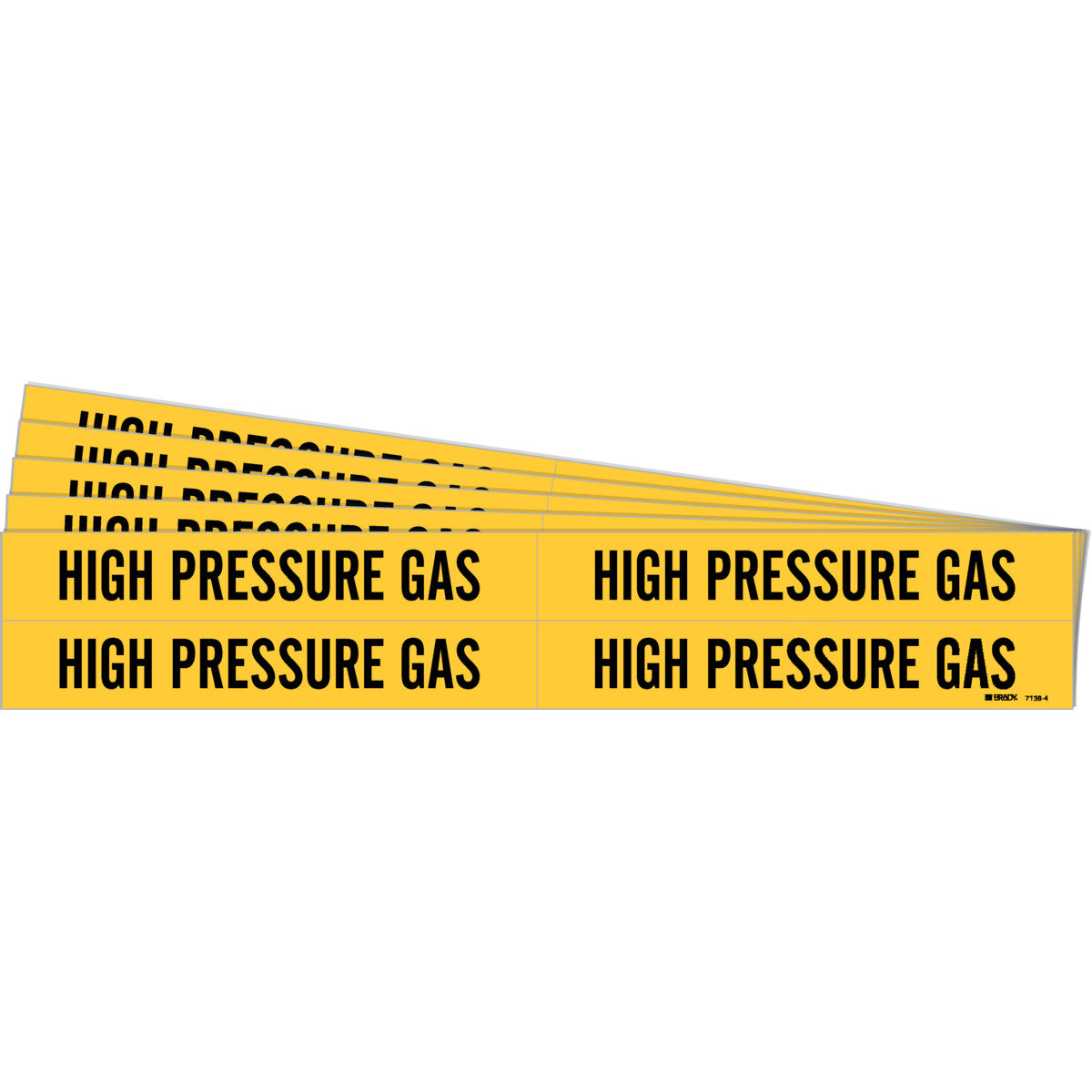 HIGH PRESSURE GAS Pipe Marker 4 BK/YL PK