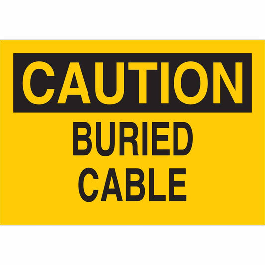B555 10X14 BLK/YEL CAUTION BURIED CABLE
