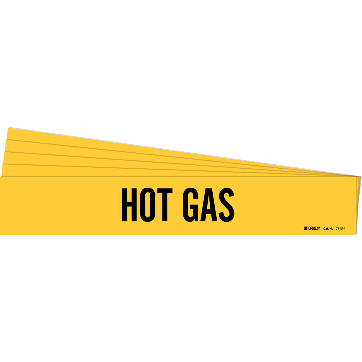 HOT GAS Pipe Marker Style 1 BK on YL PK