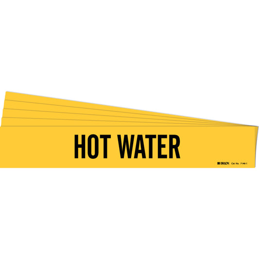 Hot Water Pipe Marker Sty 1 BK on YL PK