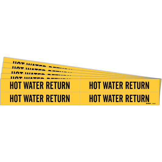 Hot Water Return Pipe Marker 4 BK/YL PK