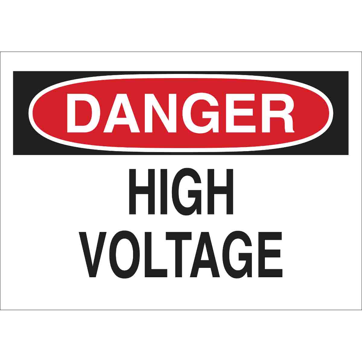 B120,14X20,RED,BLK/WHT,HIGH VOLTAGE