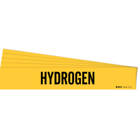 HYDROGEN Pipe Marker Style 1 BK on YL PK