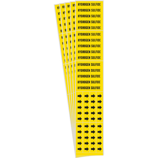 HYDROGEN SULFIDE Pipe Marker 3C BK/YL PK