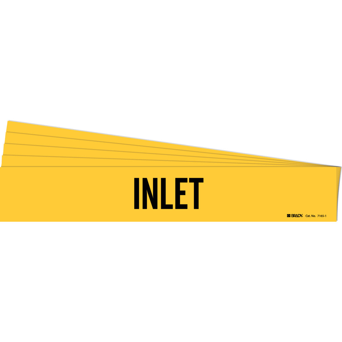 INLET Pipe Marker Style 1 BK on YL PK