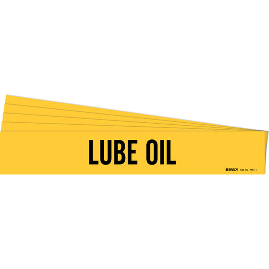 Lube Oil Pipe Marker Style 1 BK on YL PK