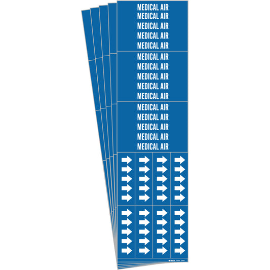 MEDICAL AIR Pipe Marker 3C WT on BL PK