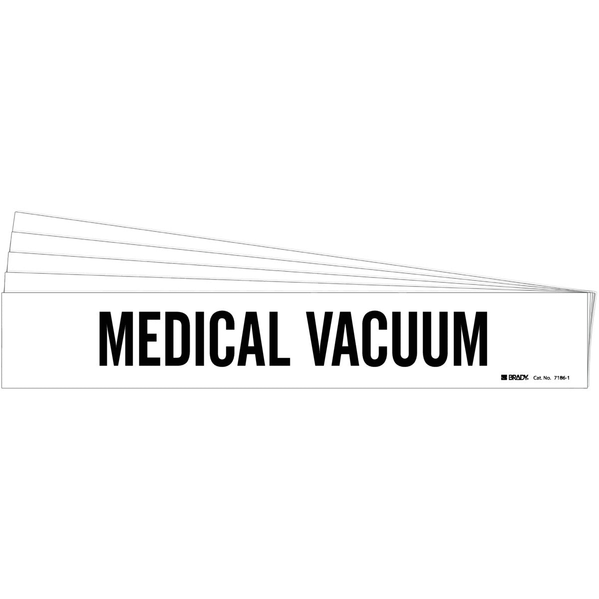 MEDICAL VACUUM Pipe Marker 1 BK on WT PK