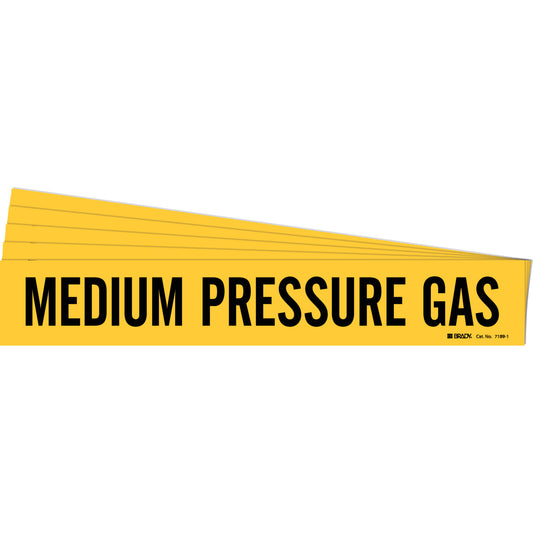 MEDIUM PRESSURE GAS Pipe Marker BK/YL PK