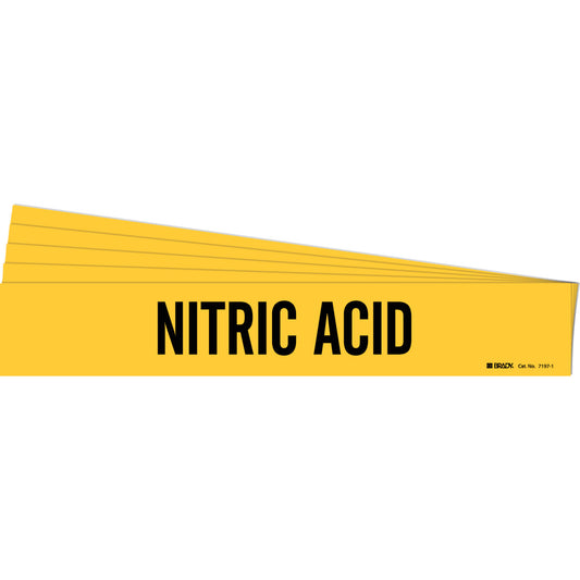 NITRIC ACID Pipe Marker 1 BK on YL PK