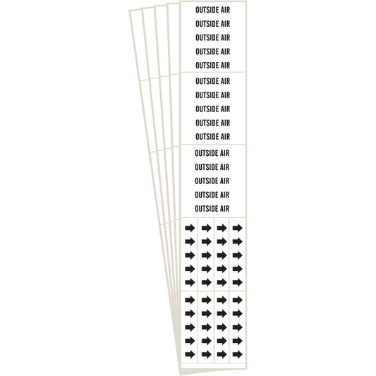 OUTSIDE AIR Pipe Marker 3C BK on WT PK