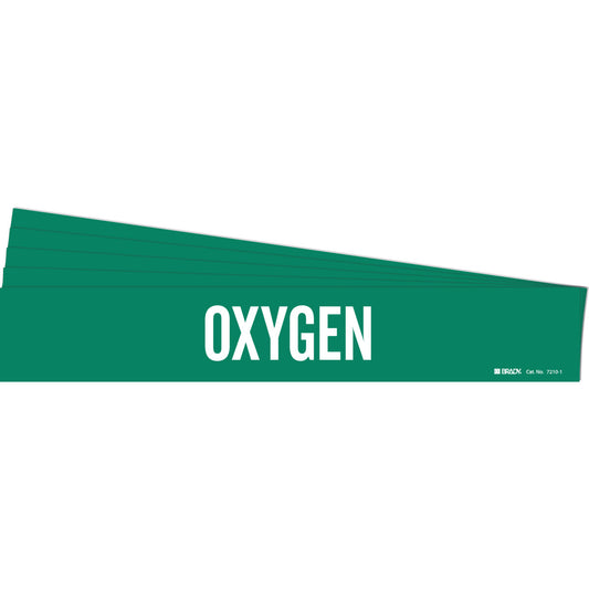 OXYGEN Pipe Marker Style 1 WT on GN PK