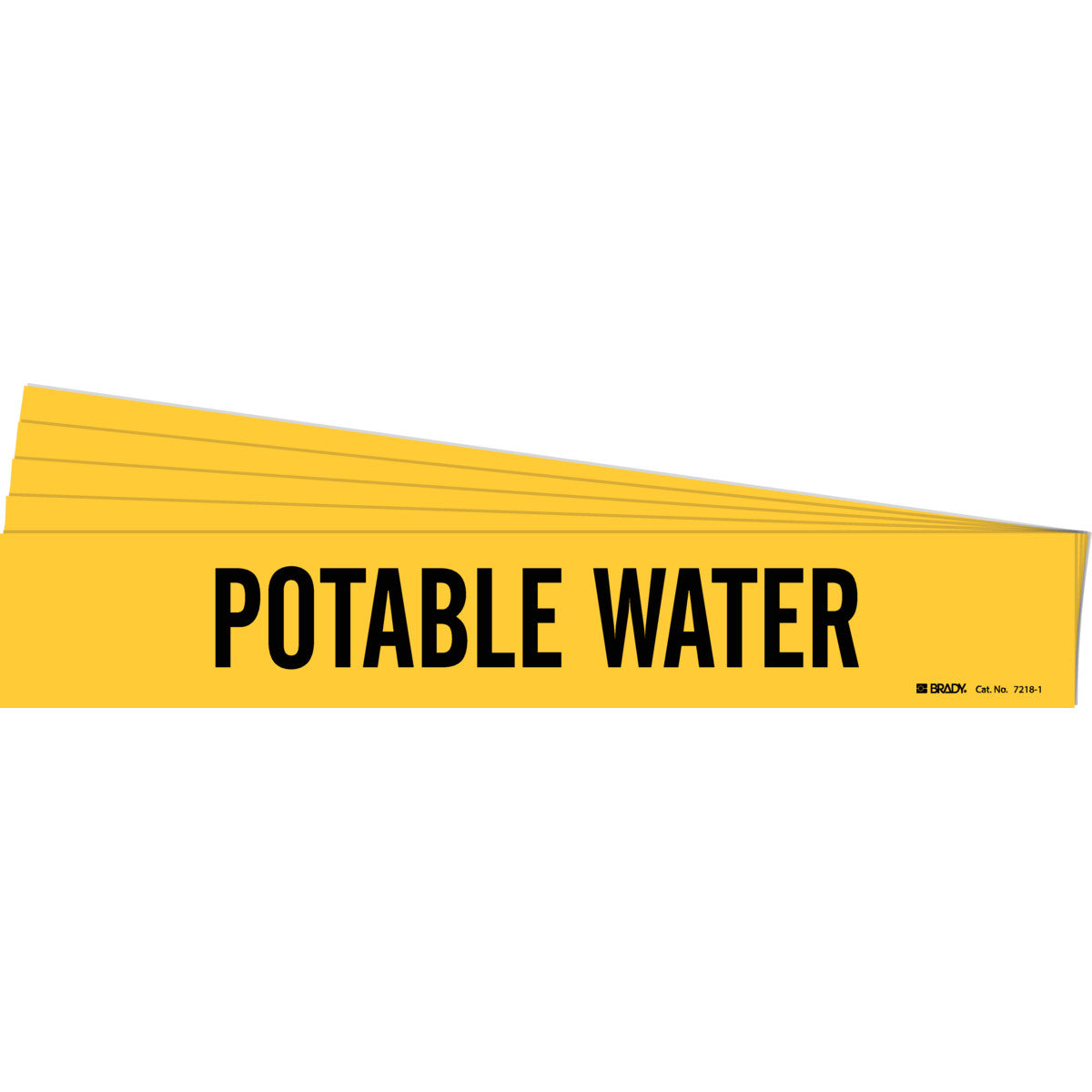 Potable Water Pipe Marker 1 BK on YL PK