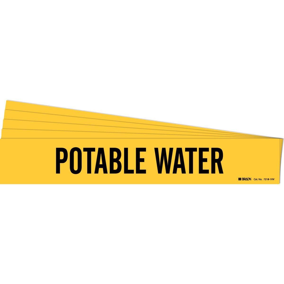 Potable Water Pipe Marker 1HV BK/YL PK